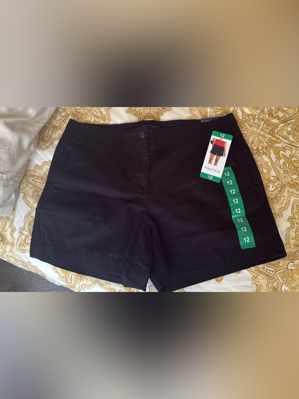 Nautica Women's Black Flat-Front Shorts